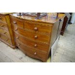 A 19th century mahogany bowfront chest of drawers, 104cm wide.