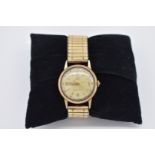 A circa 1953 Tudor Royal 9ct gold manual wind wristwatch, 30mm, with honeycomb dial, Dennison