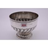 A Victorian silver pedestal bowl, London 1898, 11.5cm high, 310g.