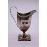A George III silver milk jug, possibly by Richard Ferris of Exeter, 13.5cm, 102g.