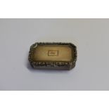 A William IV silver vinaigrette, by I J, London 1832, 4cm