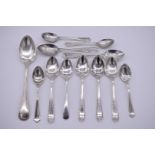 A set of six silver teaspoons, by Thomas Turner & Co, Sheffield 1932; together with six other