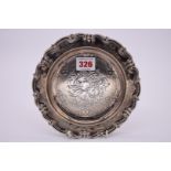 A Victorian silver card tray, by Edward & John Barnard, London 1856, stamped 868, 18cm, 175g.