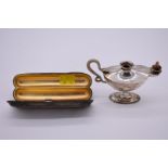 A late Victorian silver cigar case, having gilt interior, by Hilliard & Thomason, Birmingham 1899,