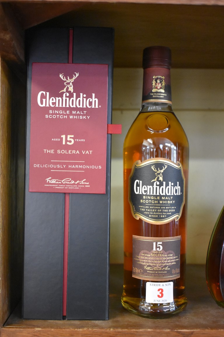 WITHDRAWN FROM SALE: A 70cl bottle of Glenfiddich 15 year old Solera Vat whisky, in presentation box