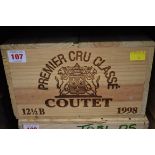 A case of twelve 37.5cl bottles of Chateau Coutet, 1998, 1st Barsac, in owc. (12)PLEASE NOTE: