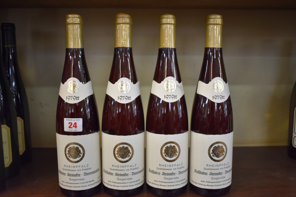 Four 70cl bottles of Kallstadter Steinacker Beerenauslese, 1979, St Nikolaus. (4)