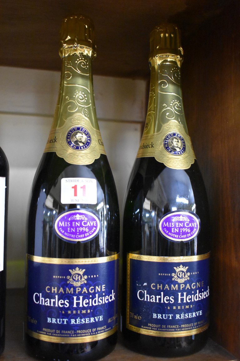 Two 75cl bottles of Charles Heidsieck Mis en Cave 1996 brut reserve NV champagne. (2)