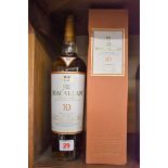 A 70cl bottle of The Macallan 10 year old 'Sherry Oak' whisky, in card box.