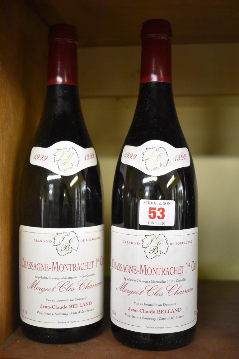 Two 75cl bottles of Chassagne-Montrachet Morgeot Clos Charreau, 1999, Jean-Claude Belland. (2)
