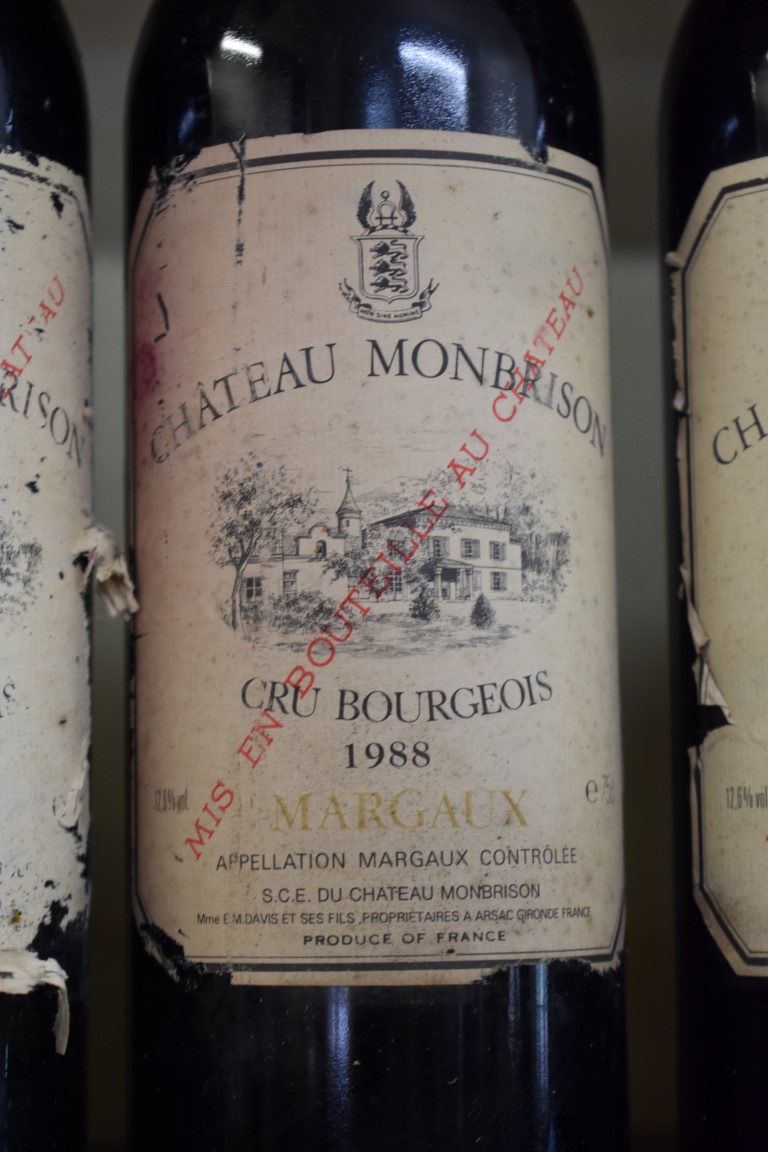 Six 75cl bottles of Chateau Monbrison, 1988, Cru Bourgeois Margaux. (6)PLEASE NOTE: ADDITIONAL VAT - Image 4 of 4