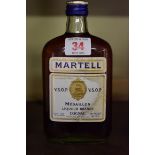 A 12 fl.oz bottle of Martel VSOP liqueur brandy cognac, probably 1960s bottling.