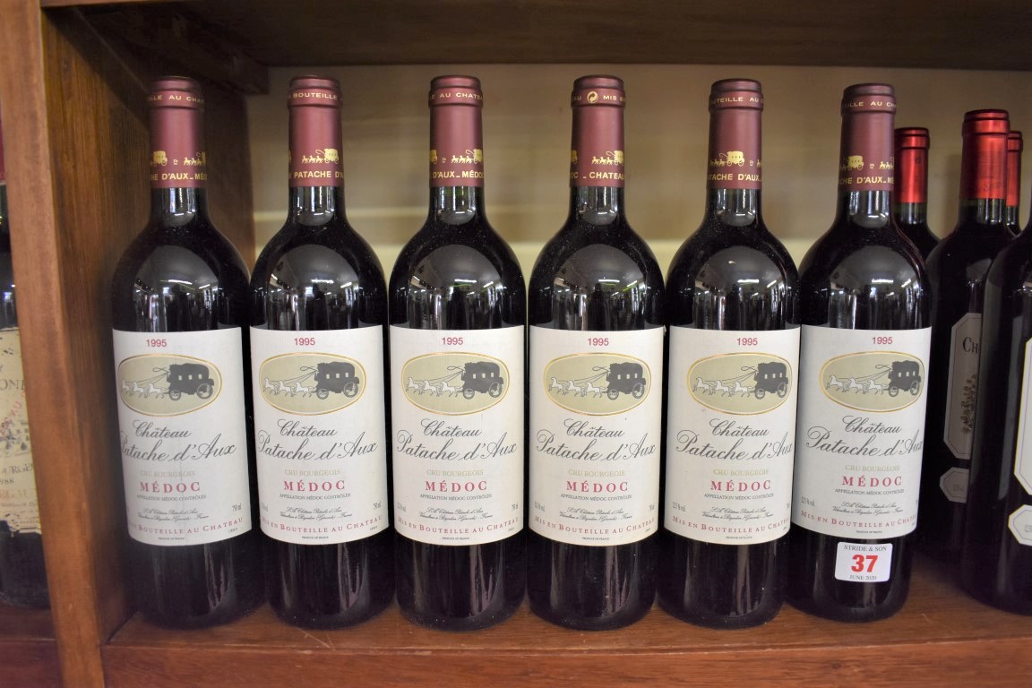 Six 75cl bottles of Chateau Patache d'Aux, 1995, Cru Bourgeois Medoc. (6)