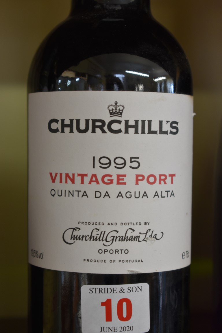 A 75cl bottle of Churchill's 1995 vintage port, Quinta da Agua Alta. - Image 2 of 3