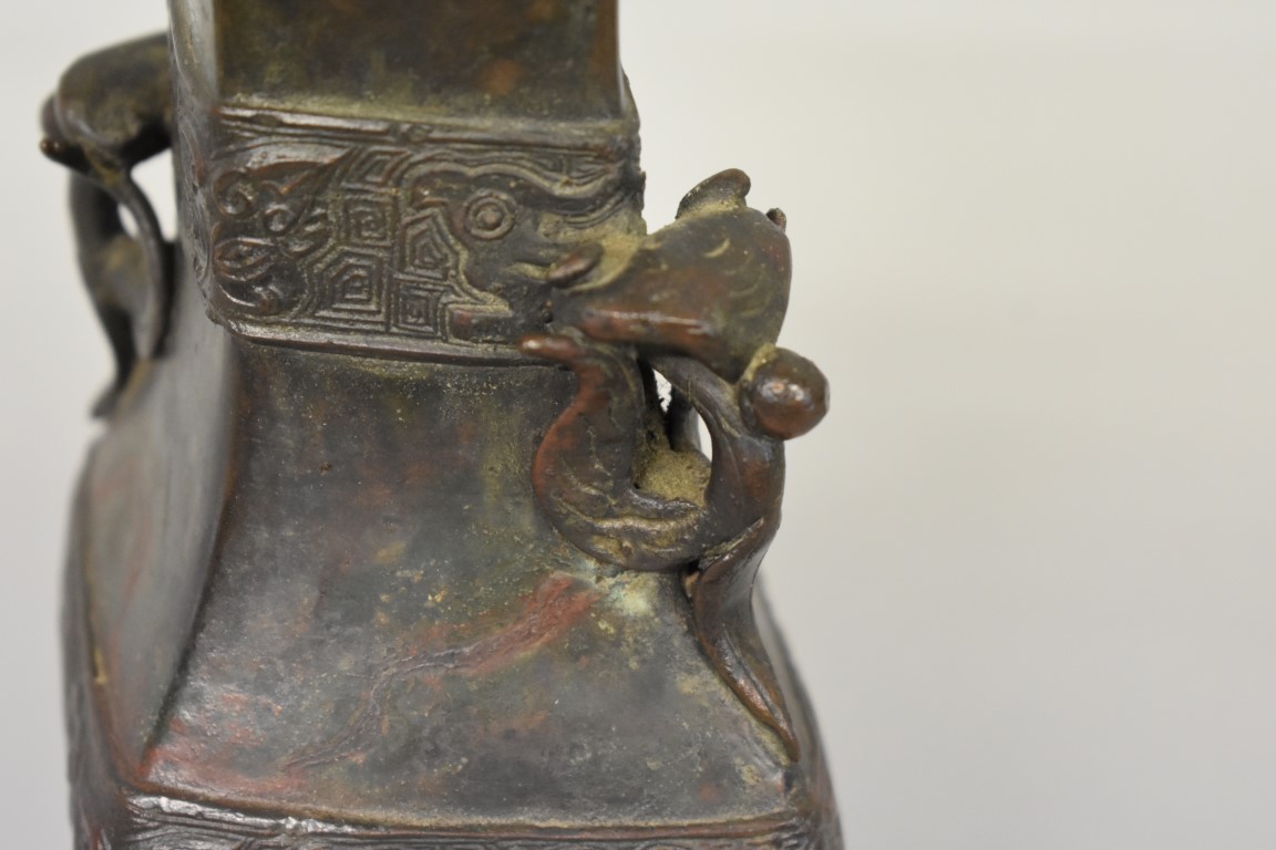 WITHDRAWN FROM SALE A Chinese Archaistic style bronze twin handled vase. - Image 2 of 7