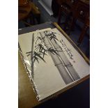 Chinese School, 20th century, 'Bamboo', signed and inscribed, monochrome watercolour, 68 x 45cm.