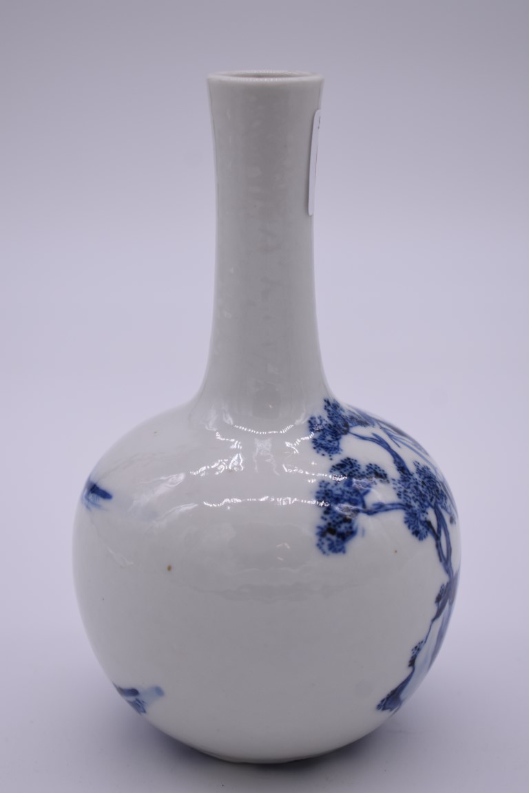 WITHDRAWN FROM SALE A Chinese blue and white bottle vase, yongzheng, six character mark, 15cm high. - Image 3 of 5