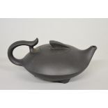 A Chinese yixing teapot and cover, in the manner Zhang Shouzhi, seal marks, 8cm high.