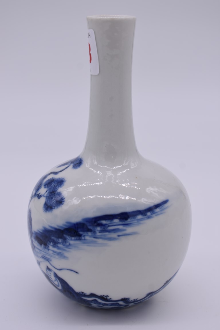 WITHDRAWN FROM SALE A Chinese blue and white bottle vase, yongzheng, six character mark, 15cm high. - Image 2 of 5