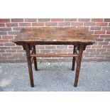 An antique Chinese elm alter table, 99cm wide, possible alterations to frieze.