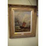 W Dewse, fishing boat in choppy seas, signed and dated 1870, oil on canvas, 33 x 25cm.