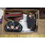 Two vintage ladies handbags, by Bally and Ferragamo; together with another vintage clutch bag; two