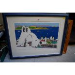 Paul Hogarth, 'Mykonos', pencil signed, limited edition lithograph numbered 72/250, I.64 x 44cm.