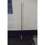 Angling: Dermot Wilson 9'0" two piece Silver Creek glass fibre fly fishing rod, in tube.