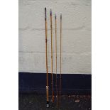 Angling: Hardy Palakona 9'0" three piece split cane fly rod, 'The Gold Medal' H9412, in maker's