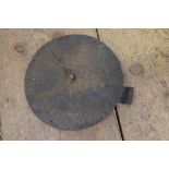 An old square bronze sundial engraved 'Funtington', 23cm wide, together with two other brass dials.