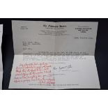 SHAW (George Bernard): copy of typed letter from Jon Wynne-Tyson to G B Shaw dated 2.10.44,