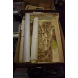 PRINTS, ENGRAVINGS AND WATERCOLOURS: a quantity, in one large box, to include a bundle of modern