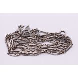 A fancy Continental silver longuard chain, stamped .900.