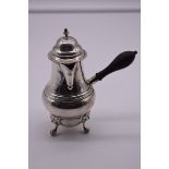 An Edwardian silver cafe au lait pot, by Charles Boyton & Son Ltd, London 1908, 15cm high, 192g