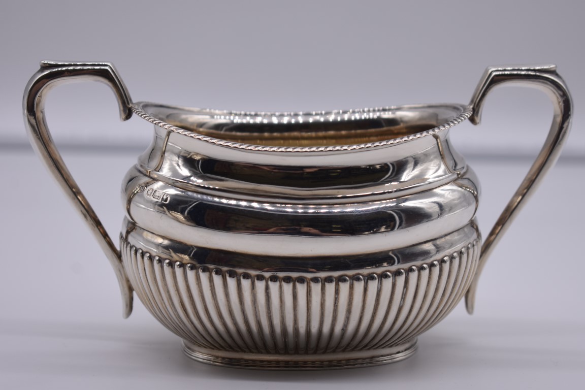 A Victorian silver three piece tea & coffee set, by Harrison Brothers & Howson, Sheffield 1891; - Image 5 of 6