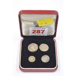 Coins: an Elizabeth II 1953 Maundy money set, in fitted red case.