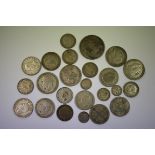 Coins: a quantity of UK silver and part silver coinage, 189g; together with a Dutch silver 2 1/2