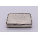 A Victorian silver snuff box, by Nathaniel Mills, Birmingham 1838, 6.5 x 4.5cm, 76g.