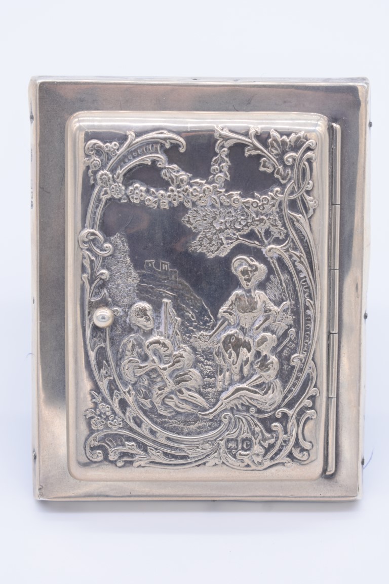 An unusual Victorian silver enclosed photograph frame, by William Comyns & Sons, London 1898, with