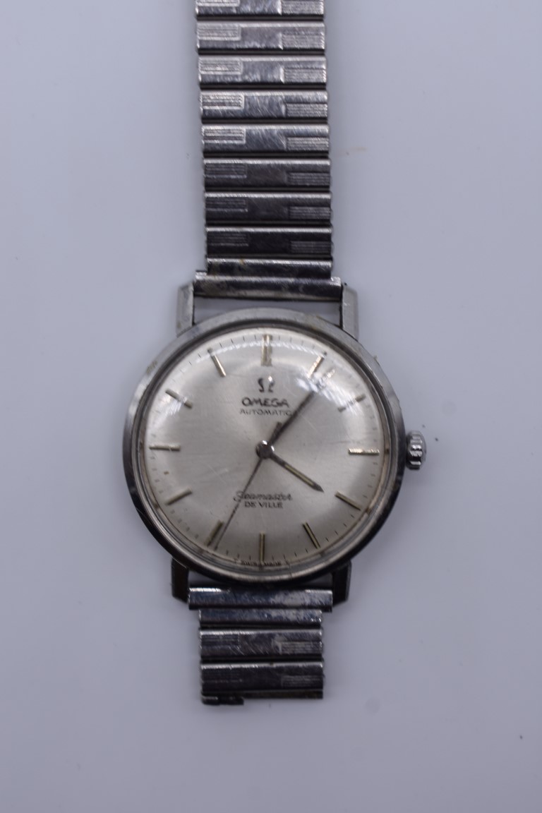 A vintage Omega Seamaster 'De Ville' nickel plated automatic wristwatch, 34mm, on later expanding - Image 2 of 3