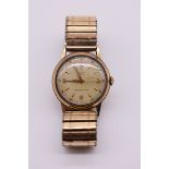 A circa 1953 Tudor Royal 9ct gold manual wind wristwatch, 30mm, with honeycomb dial, Dennison