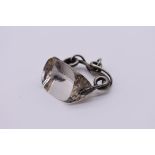 A large Victorian crystal swivel fob, having entwined snake mount, 3.5cm across.