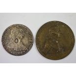 Medals: a bronze Frederick the Great 'Seven Years War Battle of Prague' victory medal 1757; together