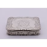 A Victorian silver snuff box, by Frederick Marson, Birmingham 1859, 8 x 5cm, 107g.