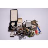 A Victorian silver vesta case by Samuel M Levi, Birmingham 1901, 17g; together with a World War I