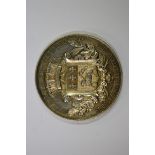 Coins: a French .950 silver gilt 'Grand Concours National De Tir' Rouen 1896 rifle shooting medal,