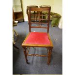 A set of six late 19th century mahogany dining chairs.