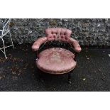 An old Victorian tub chair. This lot can only be collected on Saturday 5th September (10-2pm)