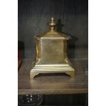 An antique bell metal tobacco box and cover, 17cm high.