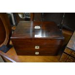 A 19th century Victorian rosewood toilet box, 30cm wide.